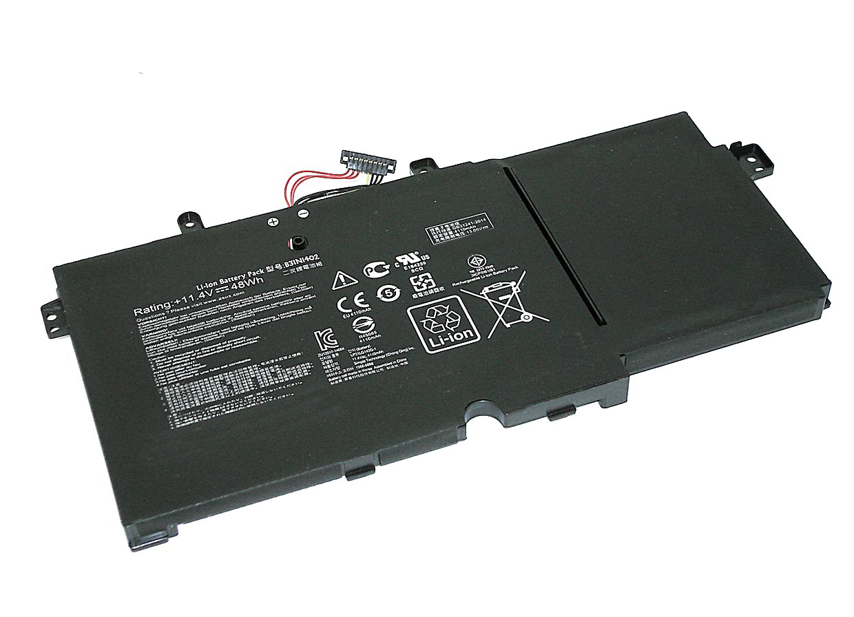 Аккумуляторная батарея для ноутбука Asus N591LB Q551LN 11.4V 48Wh B31N1402 черная