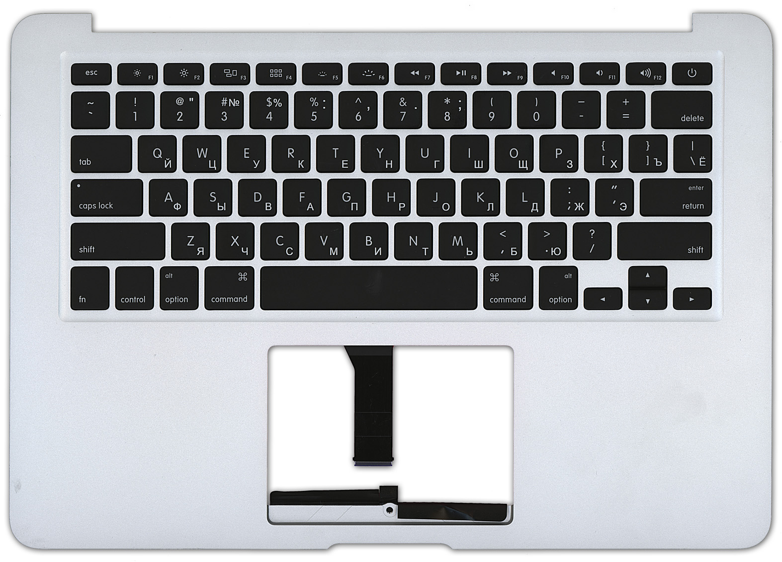 Топкейс для MacBook A1369 2011 серебристый с подсветкой плоский ENTER