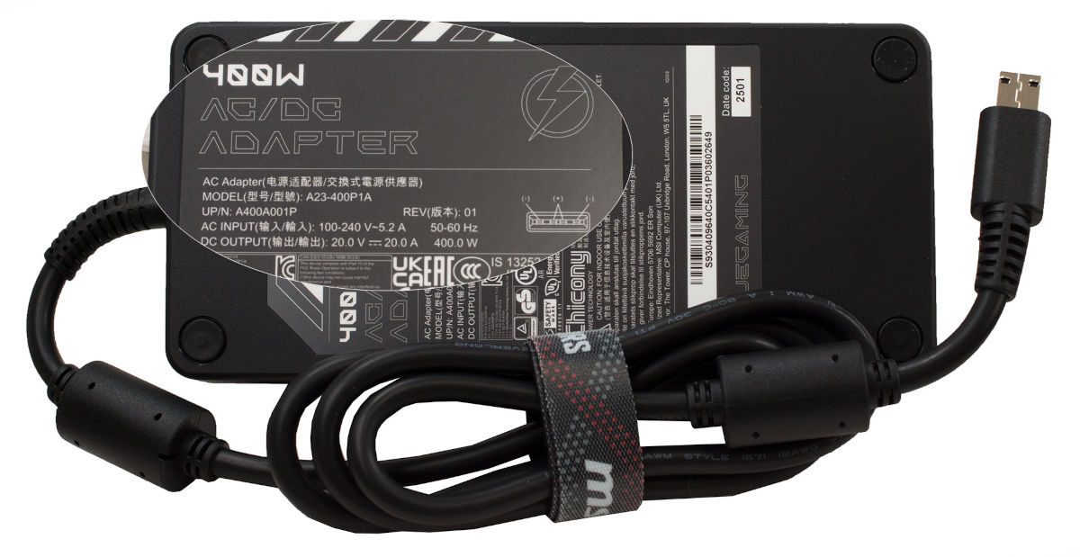 Блок питания (сетевой адаптер) для ноутбуков MSI 20V 20A (A23-400P1A) Rectangle 3 Tip