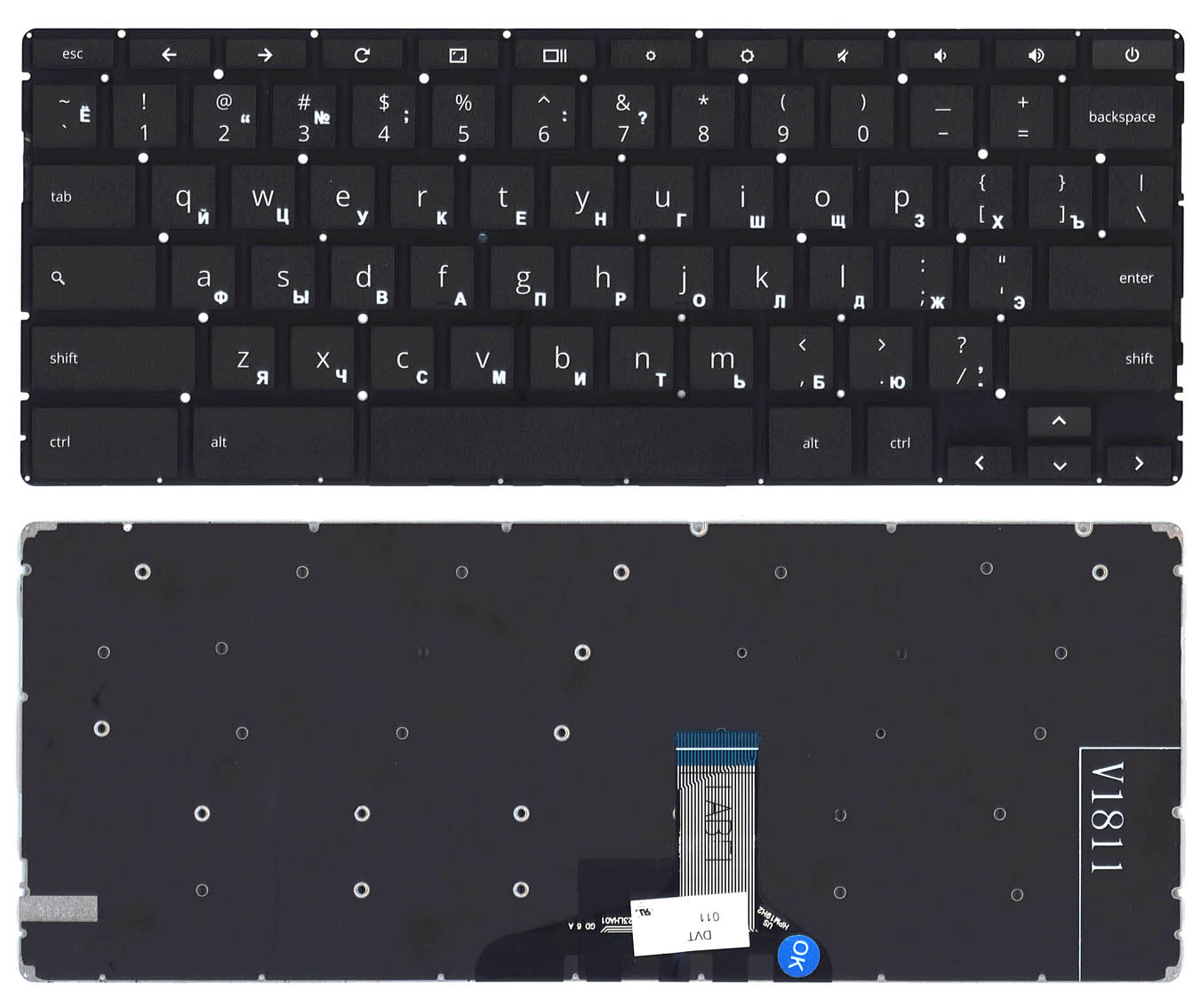 Клавиатура для ноутбука HP Chromebook 14A-NA черная