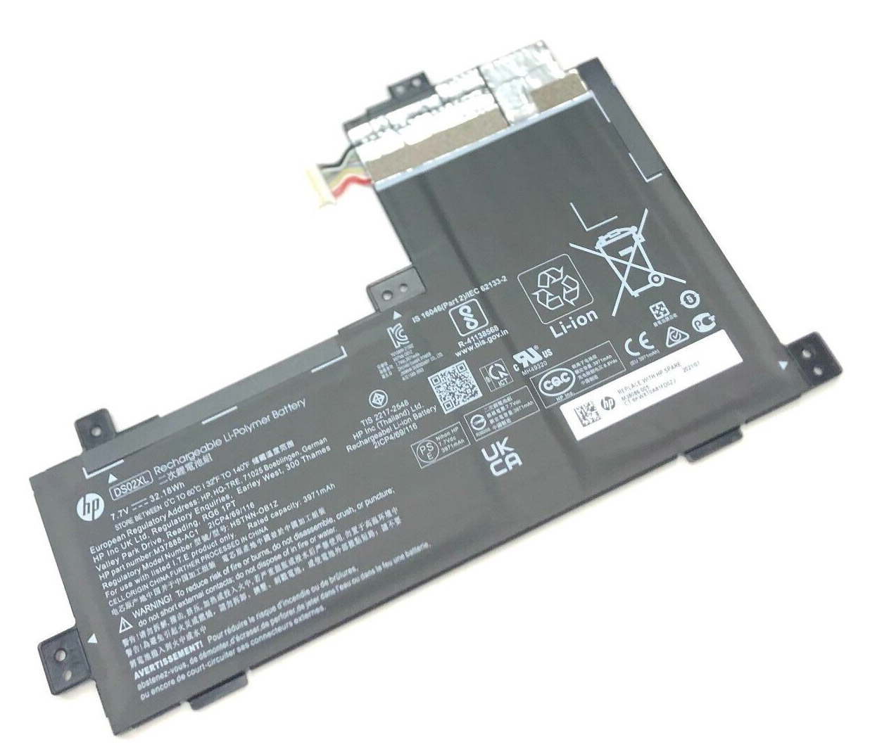 Аккумуляторная батарея для ноутбука HP Chromebook X2 11-da (DS02XL) 7.7V 32Wh