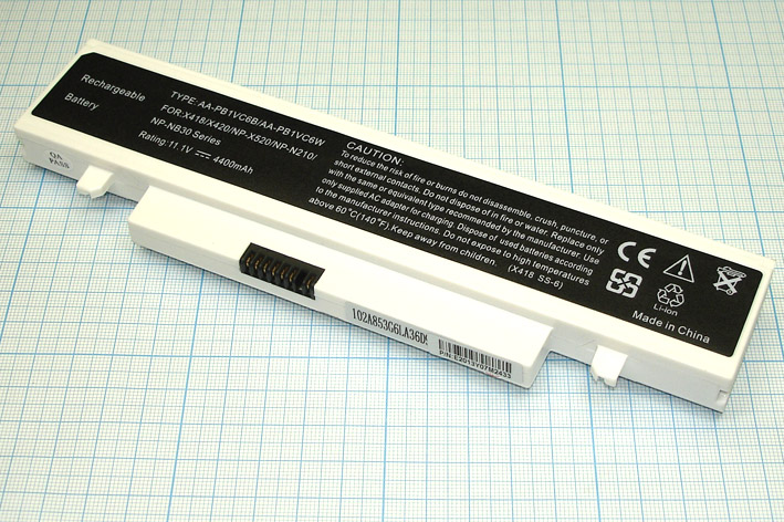 Аккумуляторная батарея для ноутбукa Samsung N210, NB30, NP-N210 (AA-PB1VC6B) 4400mAh OEM белая