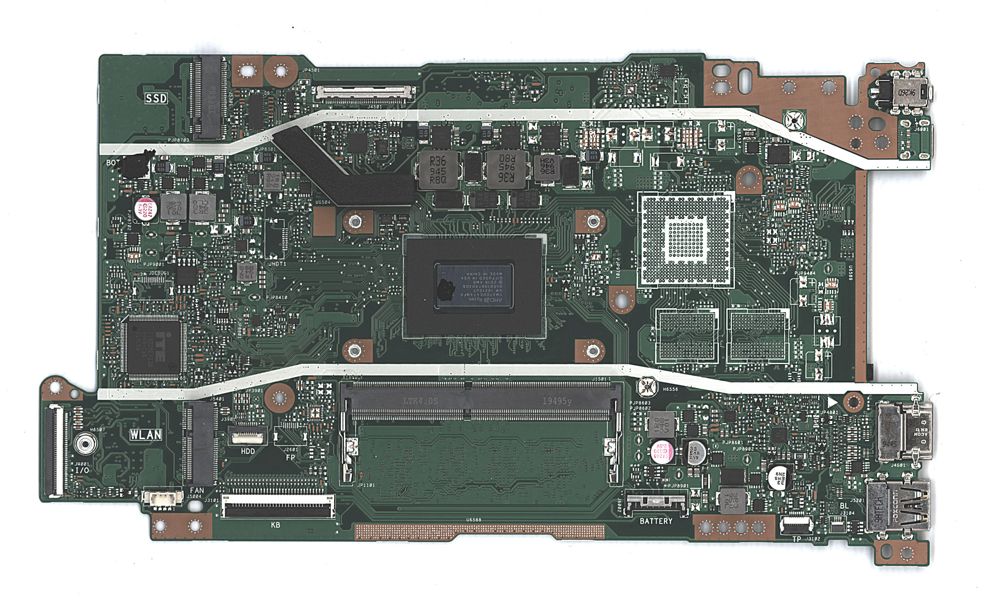 Материнская плата для Asus X409DA 8G/R7-3700U 90NB0P30-R00080