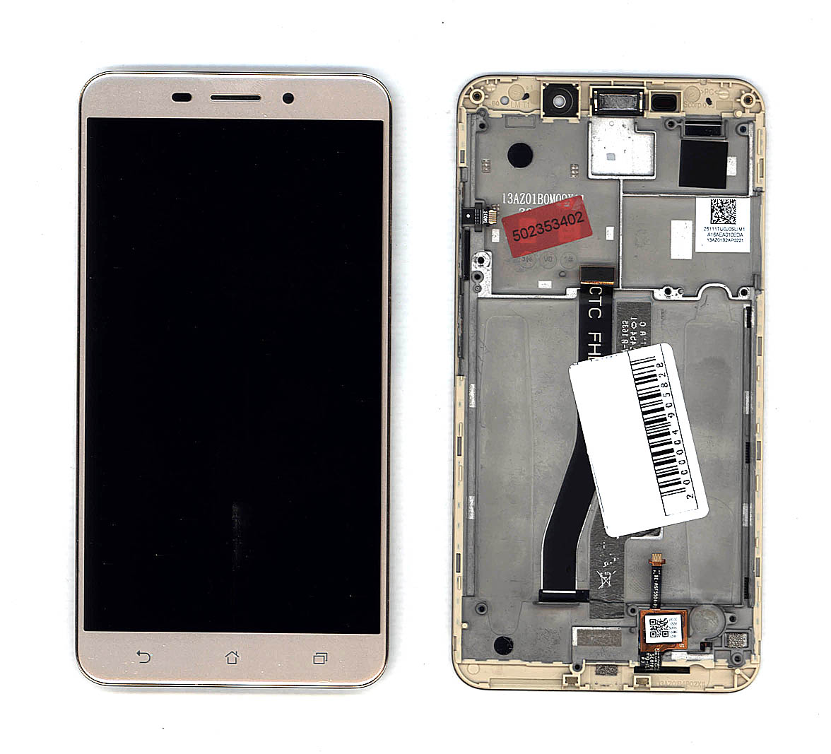 Модуль (матрица + тачскрин) для Asus ZenFone 3 Laser ZC551KL золотистый с рамкой БУ