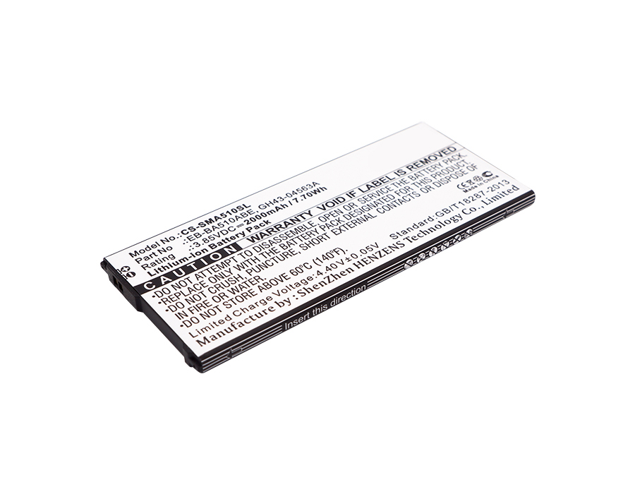 Аккумулятор CS-SMA510SL EB-BA510ABE для Samsung Galaxy A5 (2016) SM-A510 3.85V / 2000mAh / 7.70Wh