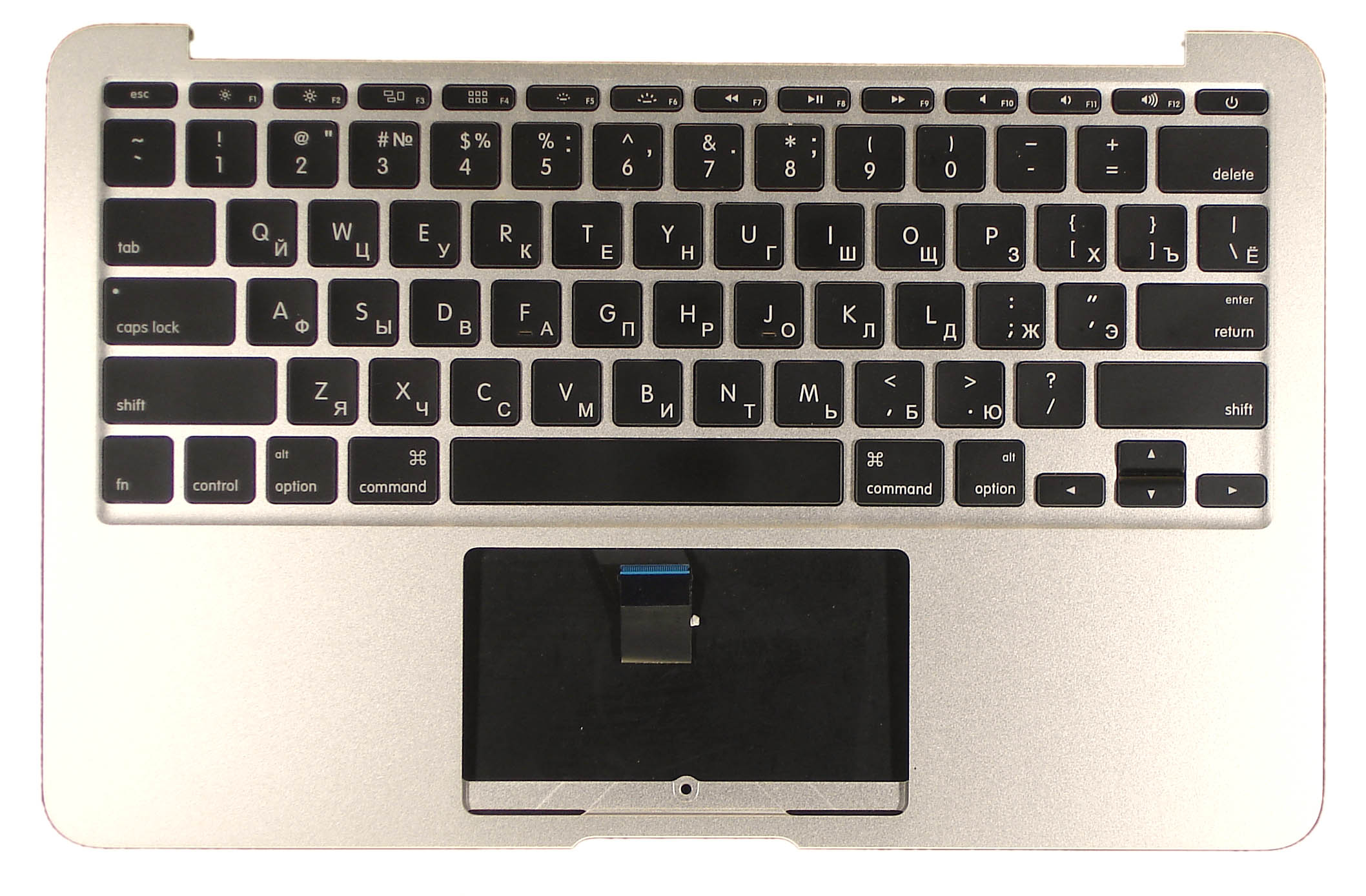 Топкейс для MacBook A1370 2011 серебристый с подсветкой плоский ENTER