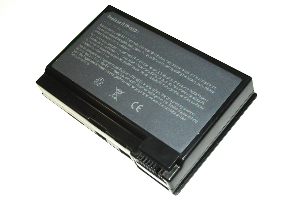 Аккумуляторная батарея для ноутбука Acer Aspire 3020 3040 TravelMate 2410 BTP-63D1 5200mAh OEM черна