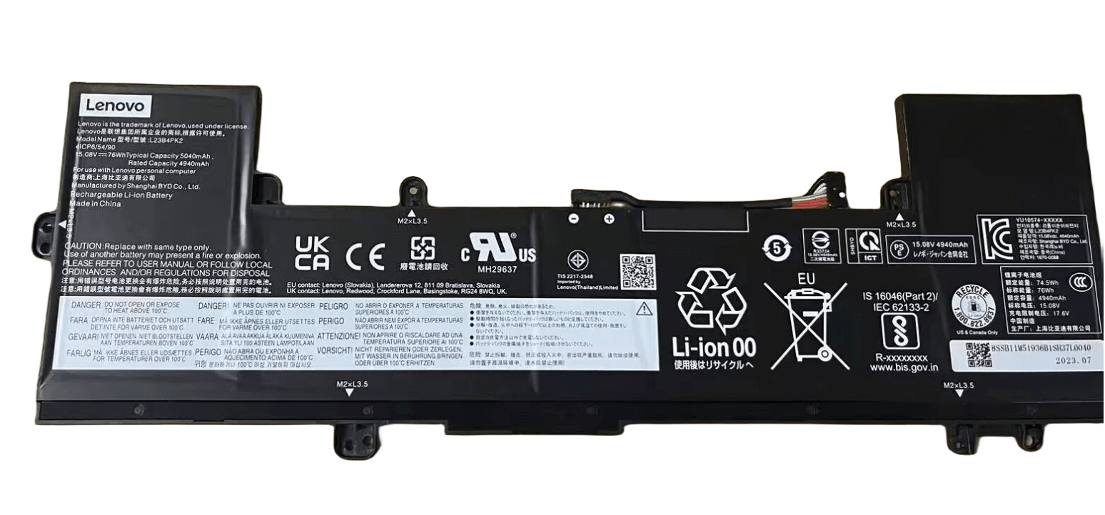 Аккумуляторная батарея для ноутбука Lenovo IdeaPad Slim 5 15IRU9 15IRH9 (L23B4PK2) 15.08V 76Wh