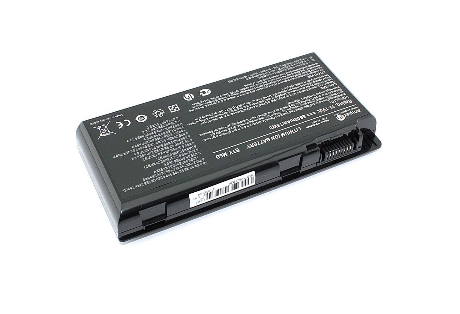 Аккумуляторная батарея Amperin для ноутбука MSI GT60, GT70 (BTY-M6D) 11,1V 6600mAh AI-M6D