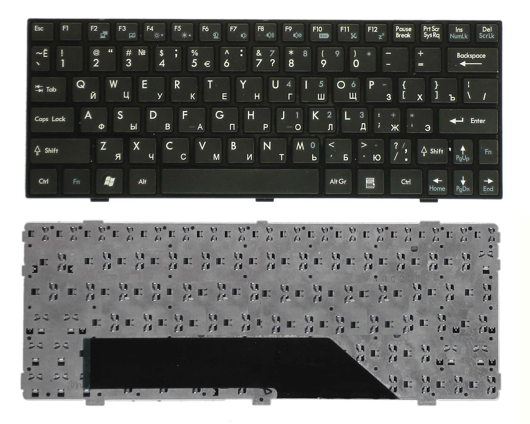Клавиатура для ноутбука MSI U160 L1350 U135 черная с черной рамкой