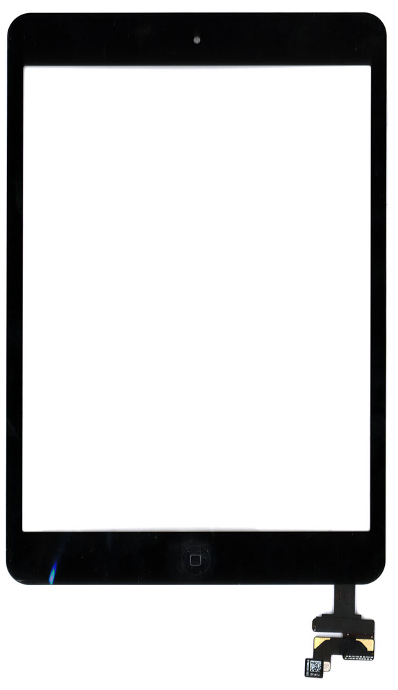 Сенсорное стекло (тачскрин) Ipad mini + stiker + IC с кнопкой Home (A1432 A1454 A1455) черное