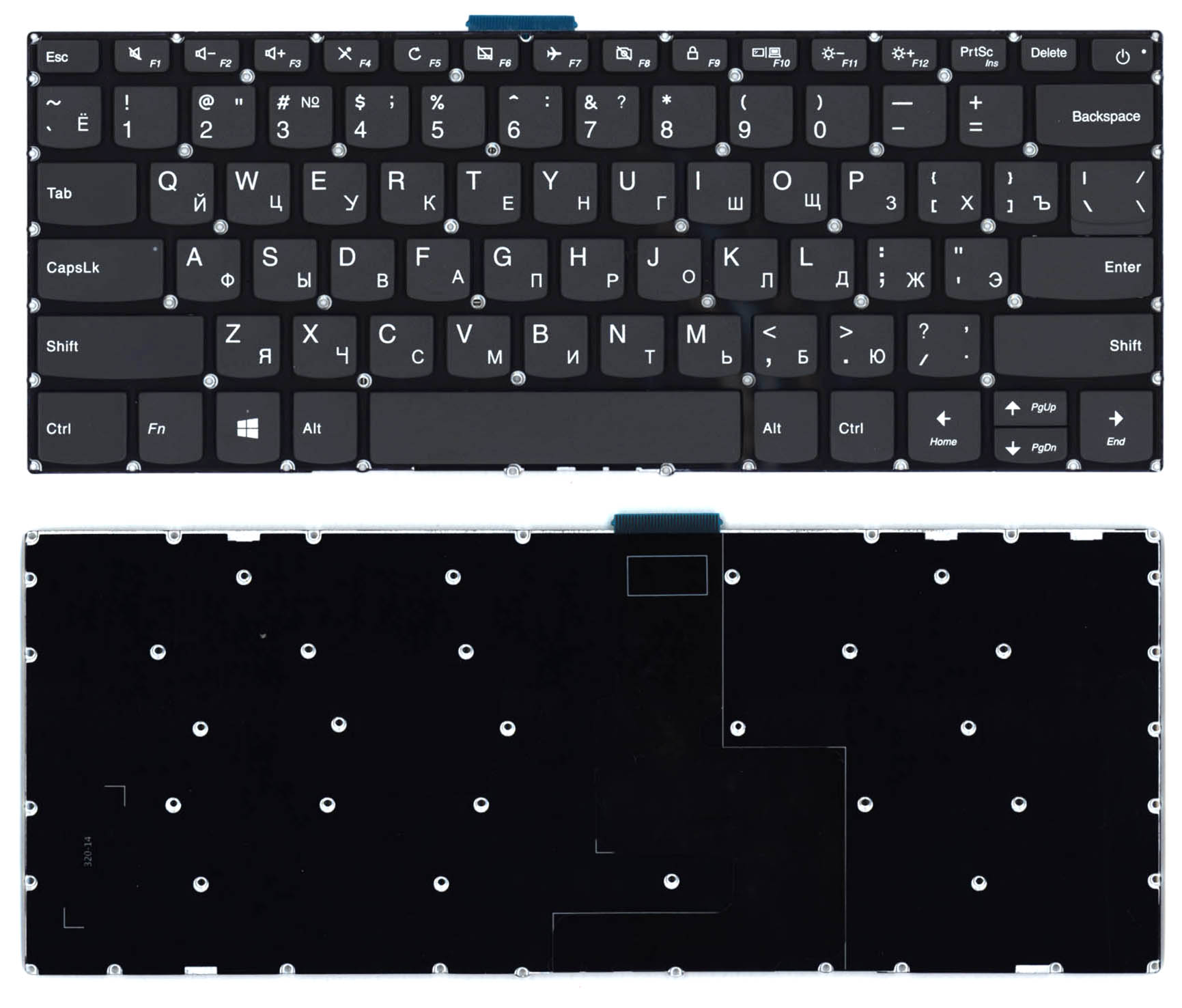 Клавиатура для ноутбука Lenovo Ideapad S145-14API черная