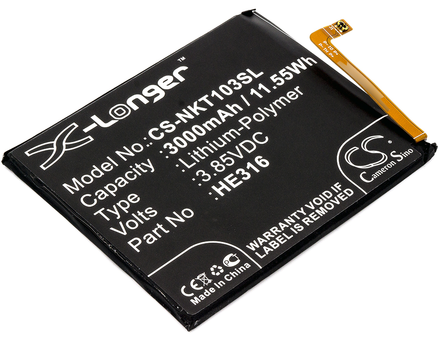 Аккумулятор CS-NKT103SL HE316 для Nokia 6,TA-1021,TA-1033,TA-1000 3.85V / 3000mAh / 11.55Wh
