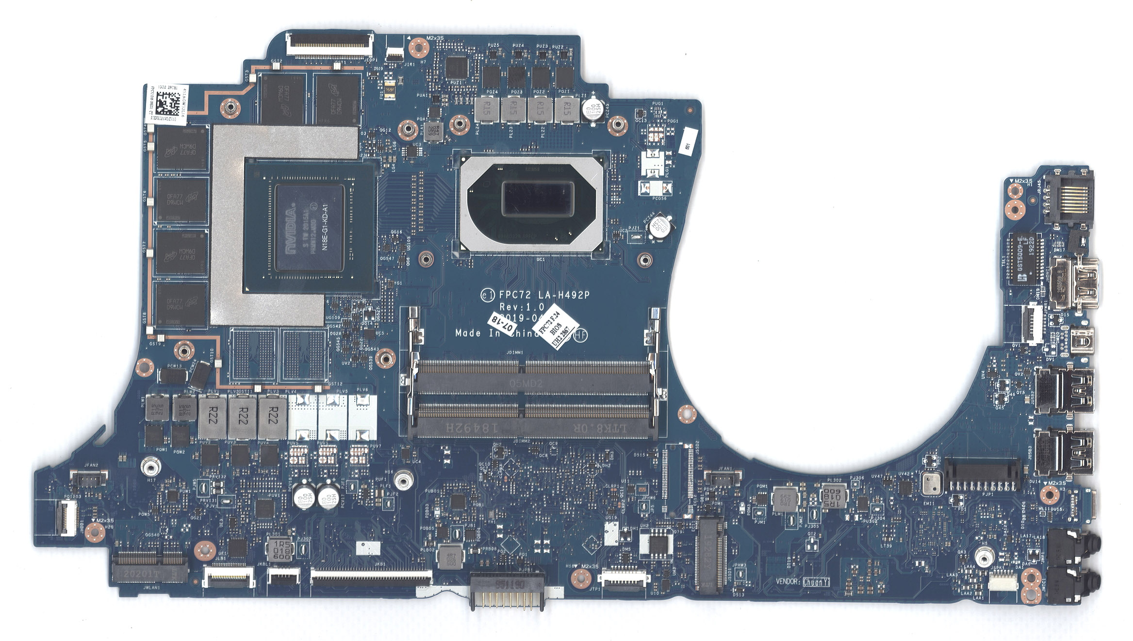 Материнская плата LA-H492P HP 17-CB 17T-CB I7-9750H RTX2060