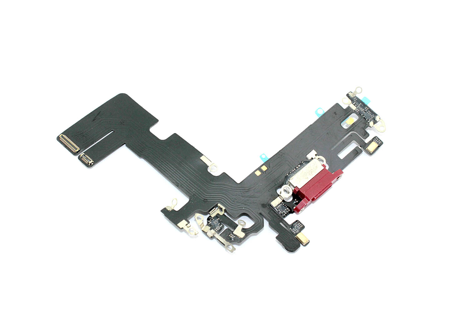 Шлейф с разъемом зарядки и микрофоном для Apple iPhone 13 красный