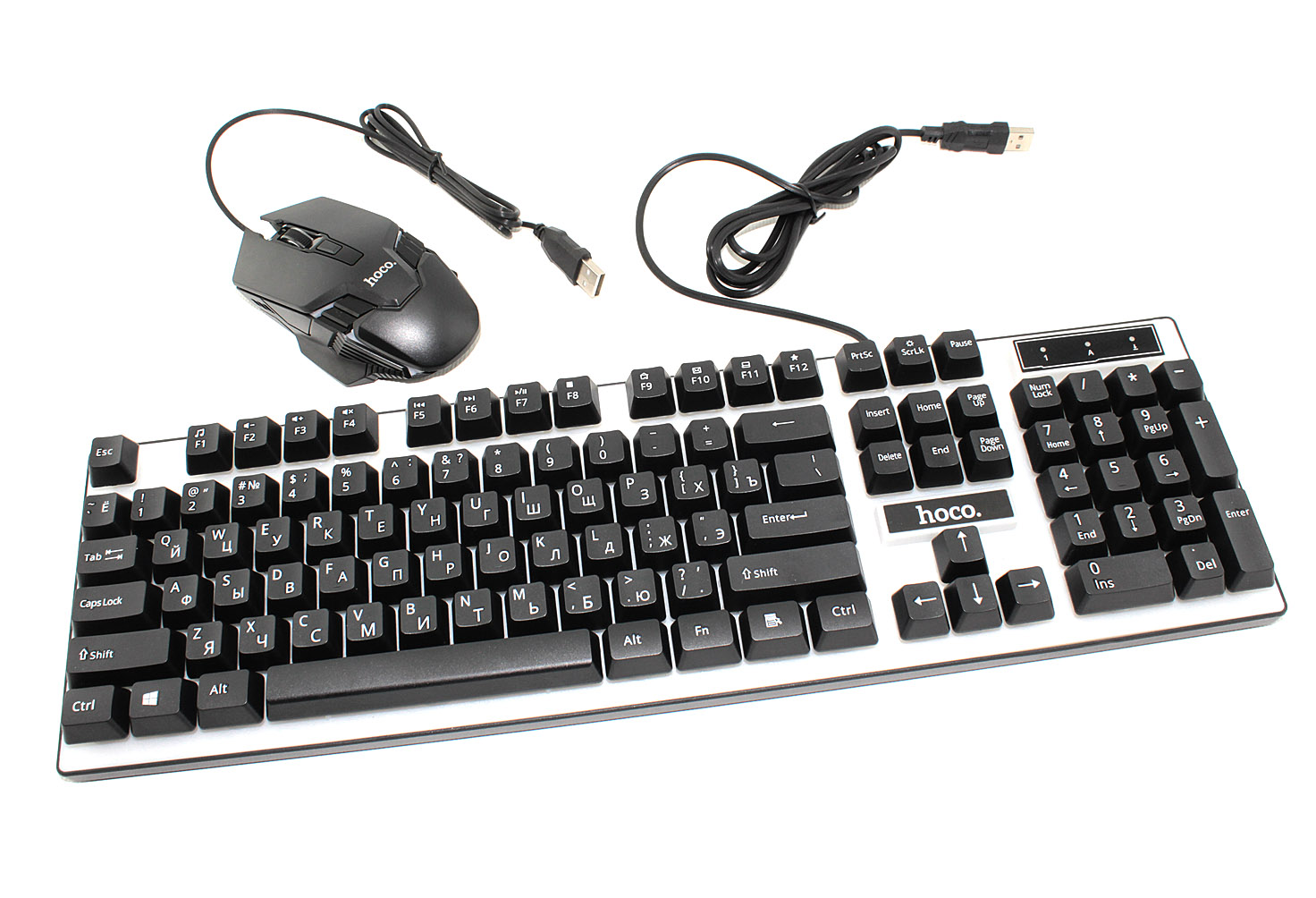 Игровая проводная клавиатура с мышкой Hoco GM18 Luminous gaming (Russian version), с подсветкой