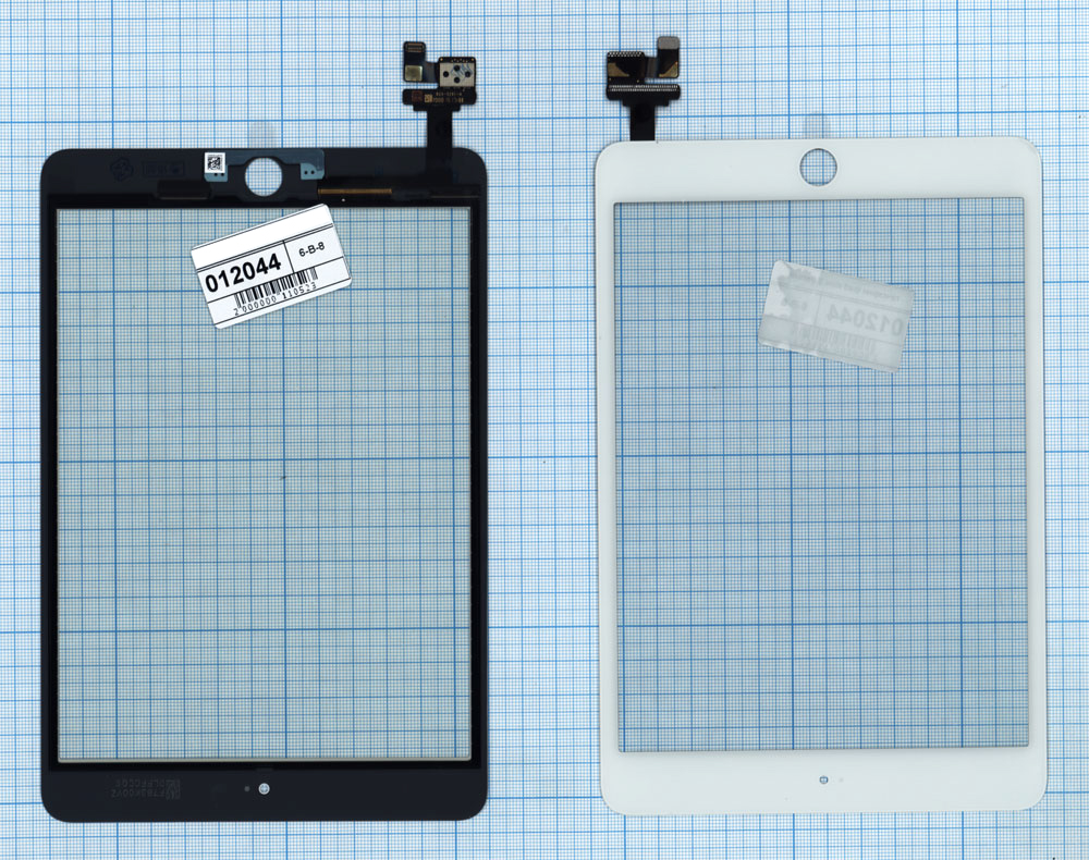 Сенсорное стекло (тачскрин) Ipad mini 3 (retina) + IC (A1599, A1600) белое OEM