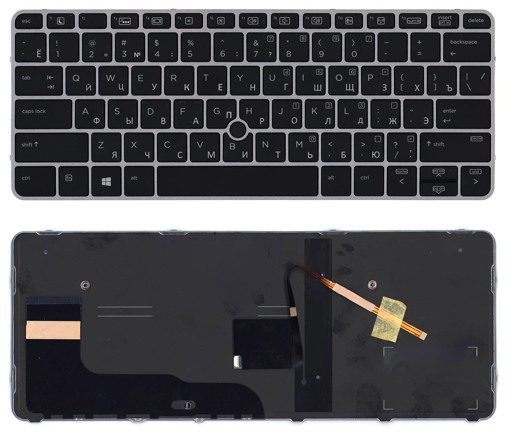 Клавиатура для ноутбука HP EliteBook 820 G4 725 G4 черная с подсветкой и указателем