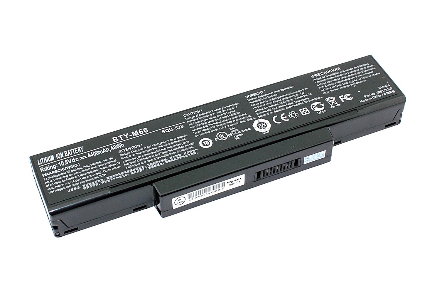 Аккумуляторная батарея для ноутбука Gigabyte W551N (SQU-528) 11.1V 4400mAh