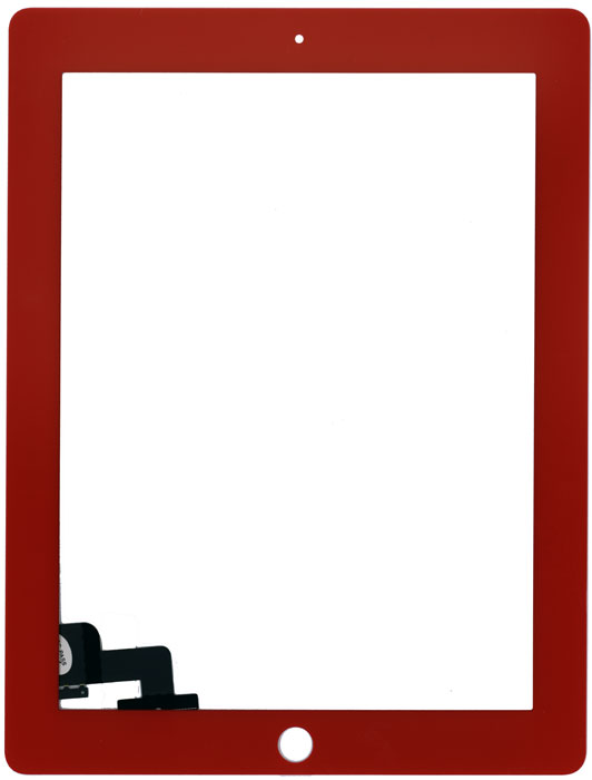 Сенсорное стекло (тачскрин) для iPad 2 (A1395, A1396, A1397) красное