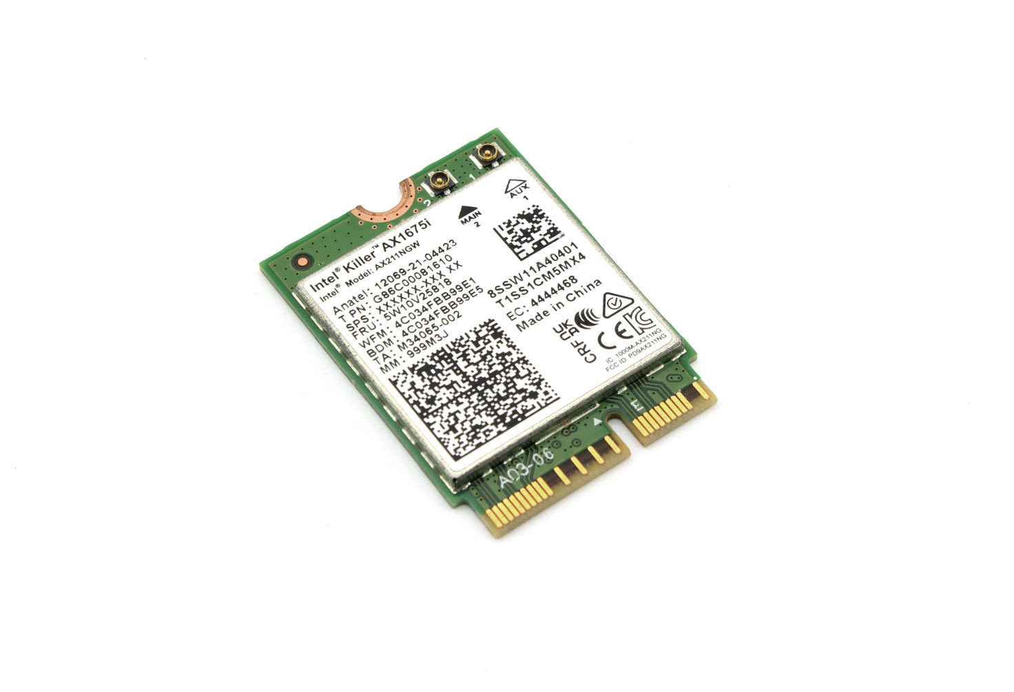 Wi-Fi адаптер + Bluetooth Intel AX1675i Wi-Fi 6E (802.11ax) BT 5.2 (CNVio2)M.2 Key E