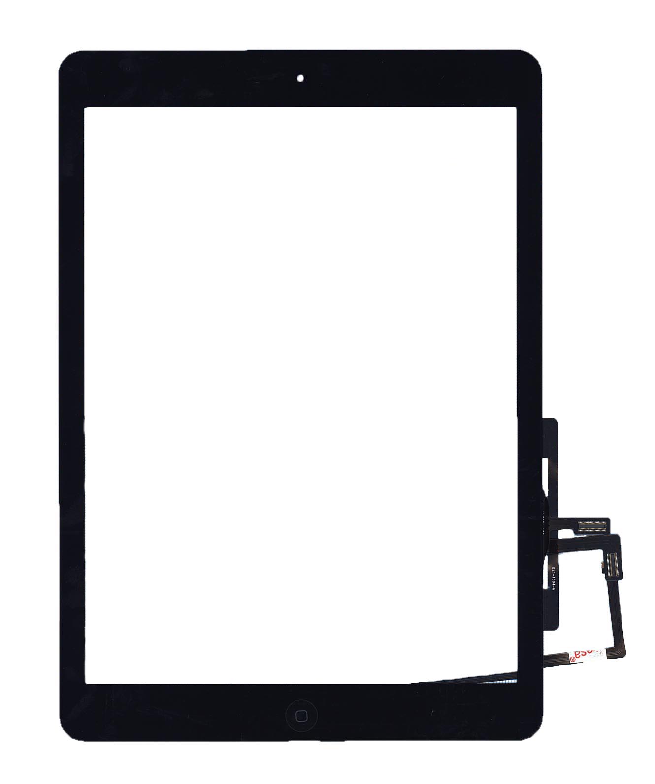 Сенсорное стекло (тачскрин) для iPad Air (A1474, A1475, A1476) черное с кнопкой