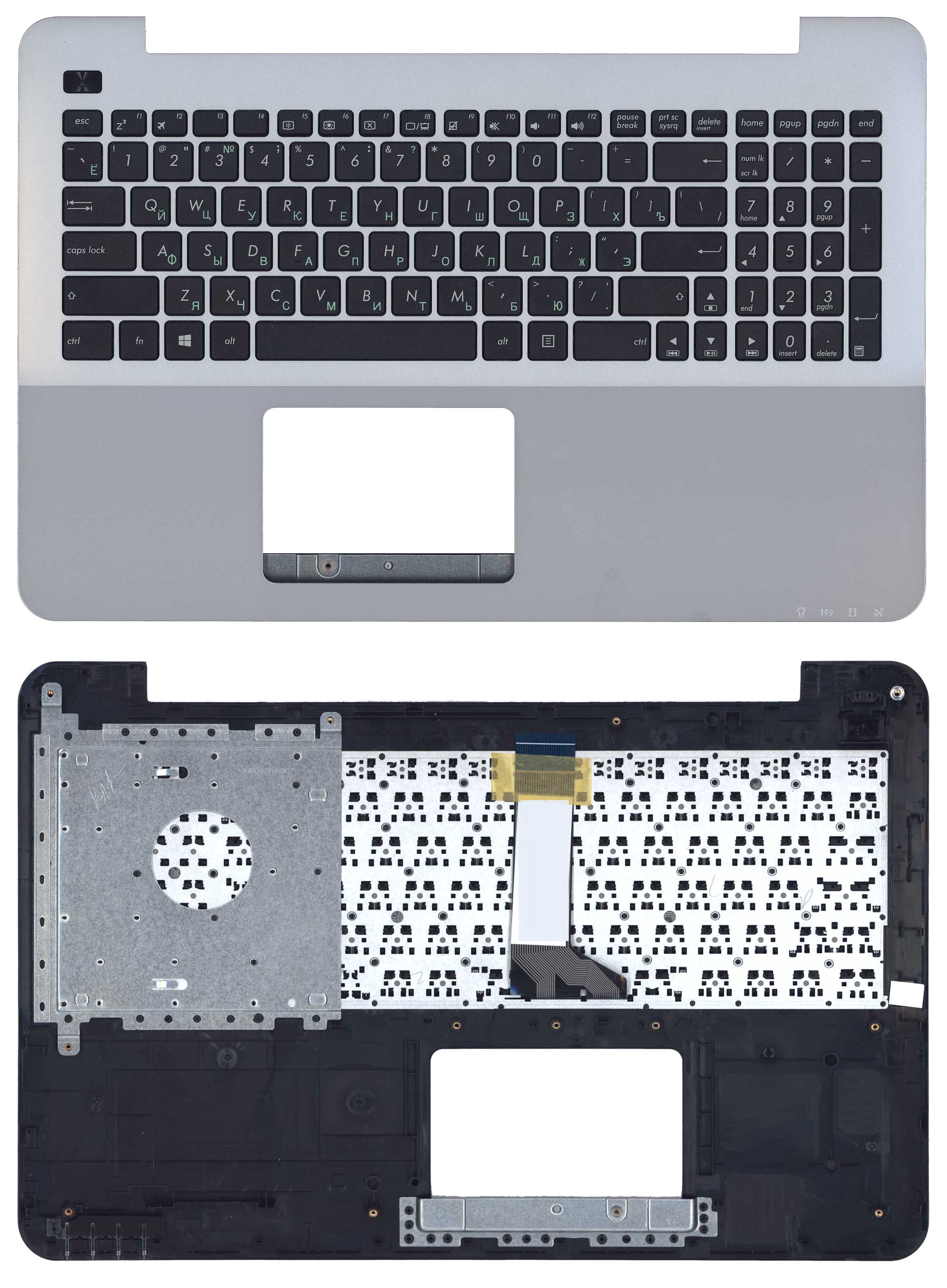 Топкейс для Asus X555 черно-серебристый