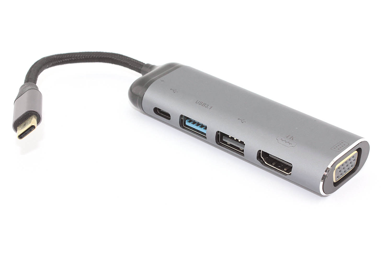 Кабель Type-C на VGA + HDMI + USB 3.1 + Type C + PD + USB 2.0