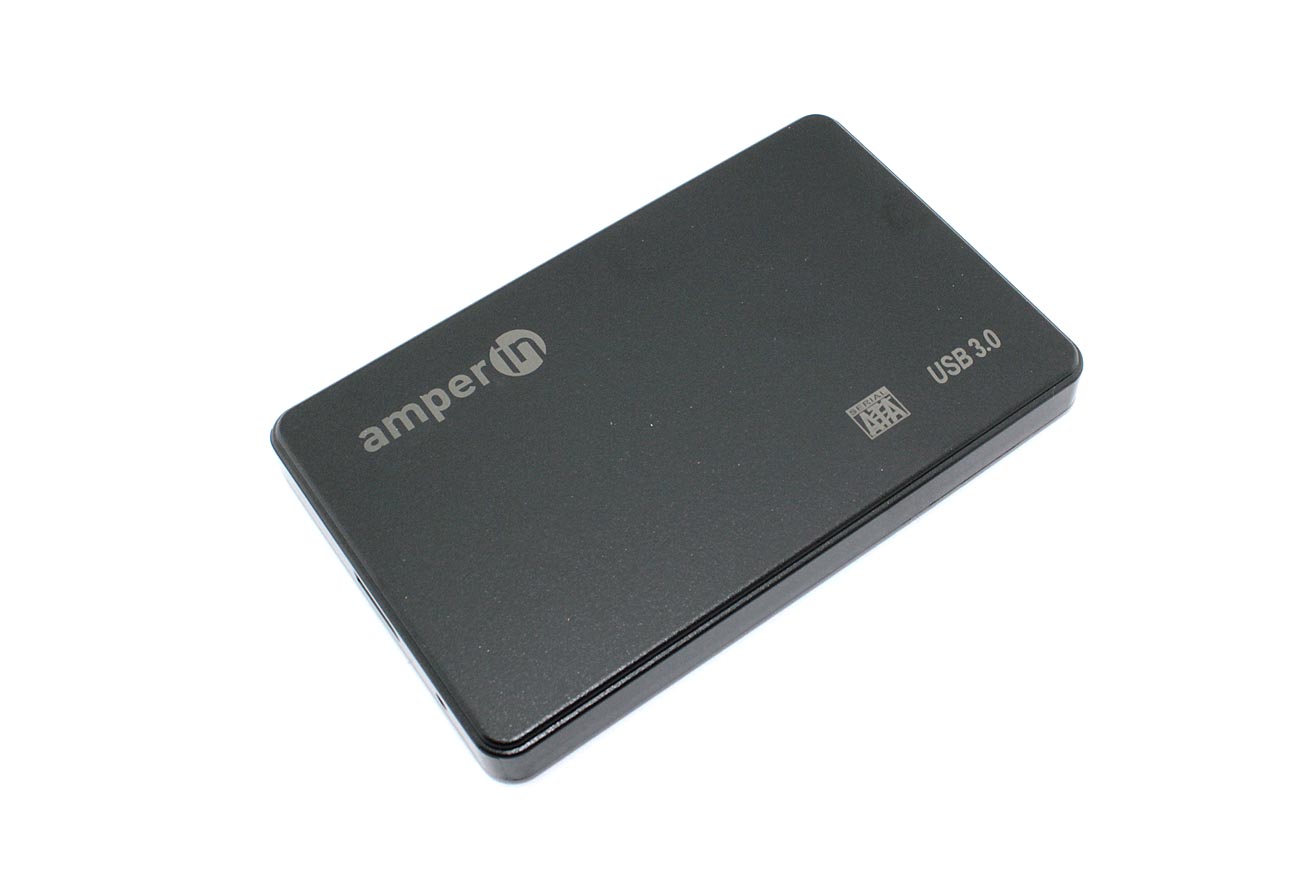 Корпус для жесткого диска Amperin AM25U3PB 2,5", USB 3.0, пластиковый, черный 2 шт