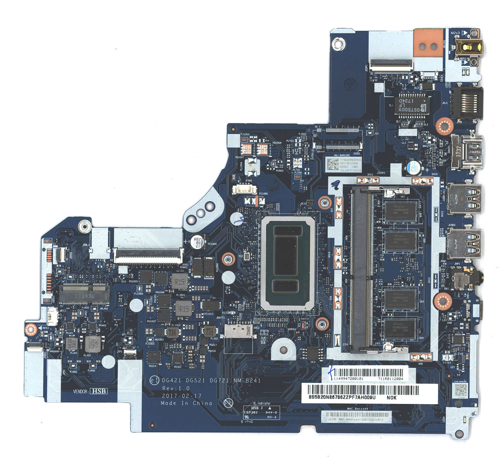 Материнская плата для Lenovo DG421 DG521 DG721 NM-B241 320-15ISK 5B20N86786