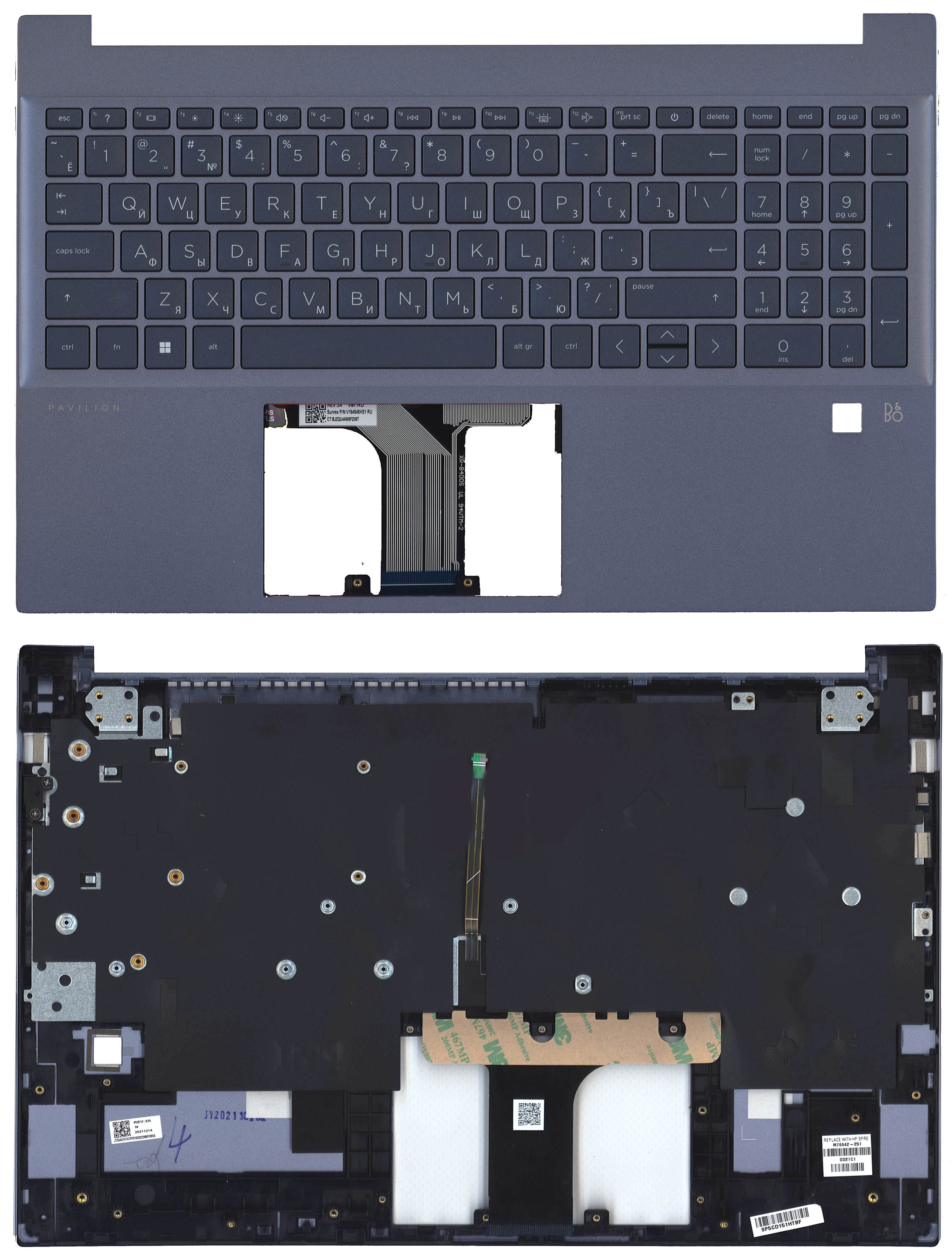 Топкейс для HP Pavilion 15-EG 15-EH FPR M78924-251, M76642-251
