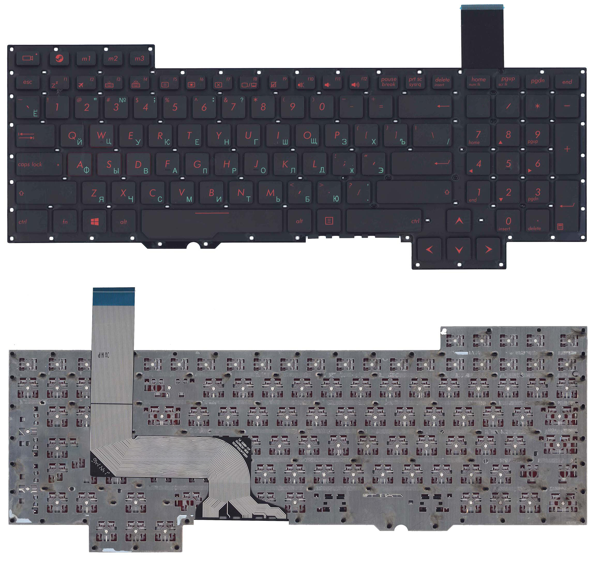 Клавиатура для ноутбука Asus G751 черная с подсветкой