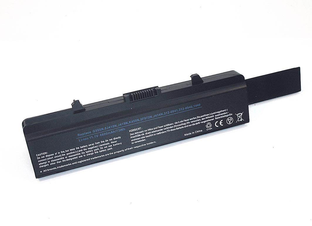 Аккумуляторная батарея для ноутбука Dell 1440 11.1V 6600mAh черная OEM