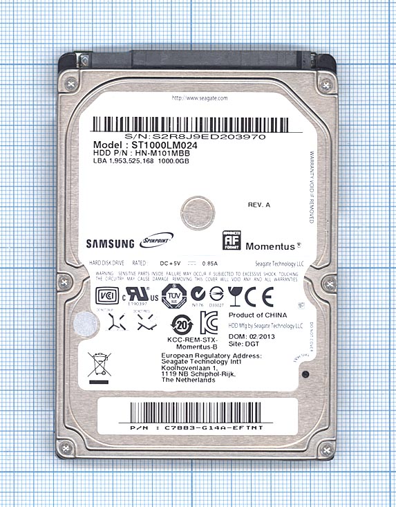 Жесткий диск для Samsung Momentus 2.5", 1TB, ST1000LM024