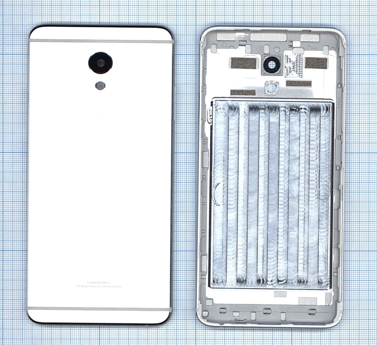 Задняя крышка для Meizu M5 Note серебристая
