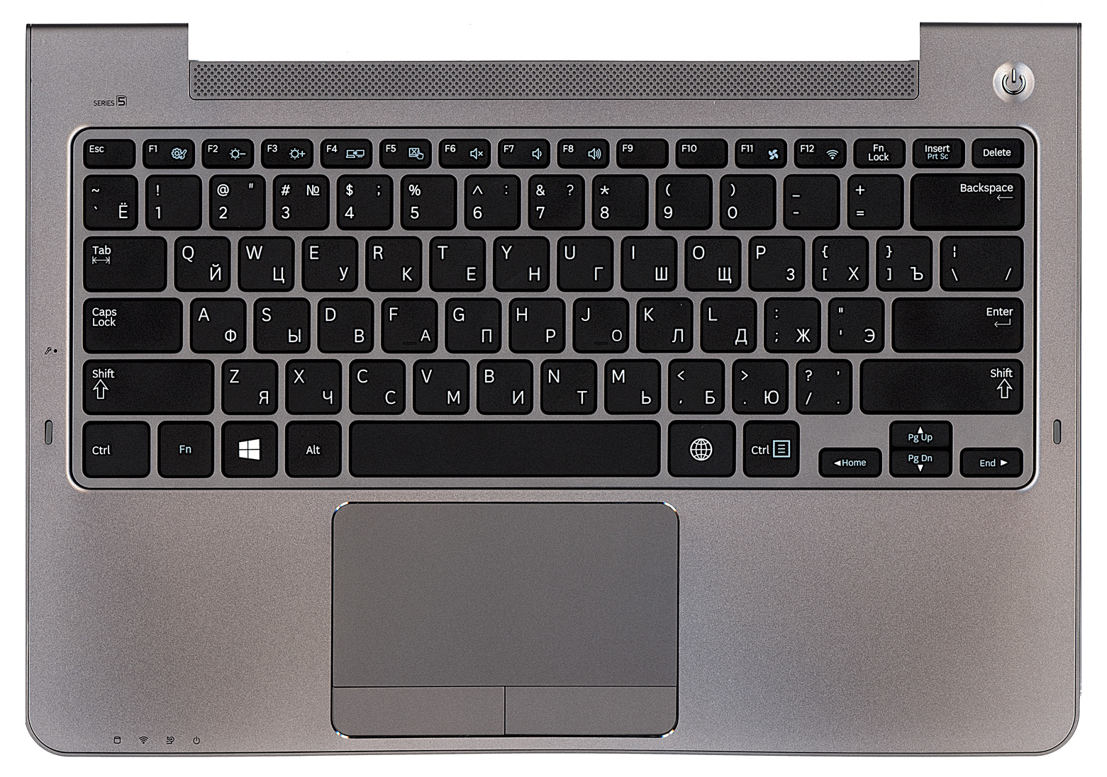 Топкейс для Samsung NP535U3C 535U3C BA75-04055M серебристый