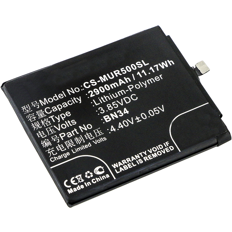 Аккумулятор CS-MUR500SL BN34 для Xiaomi Redmi 5A 3.85V / 2900mAh / 11.17Wh
