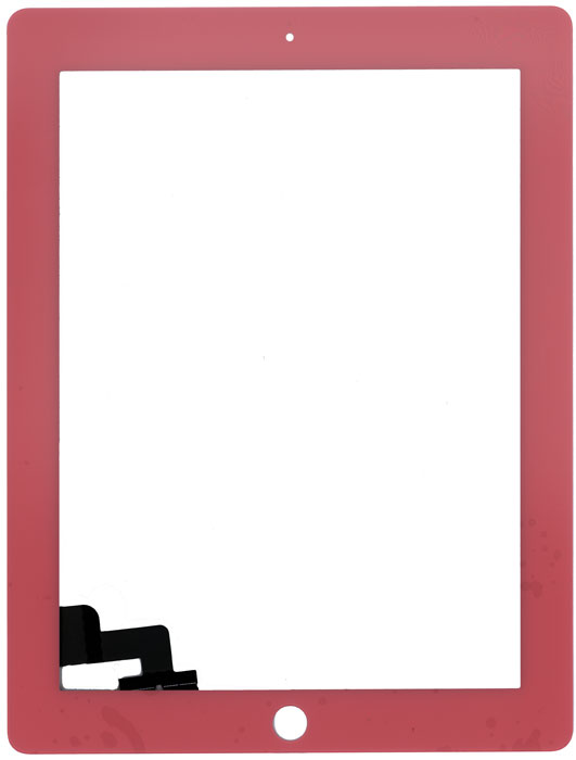 Сенсорное стекло (тачскрин) для iPad 2 (A1395, A1396, A1397) розовое