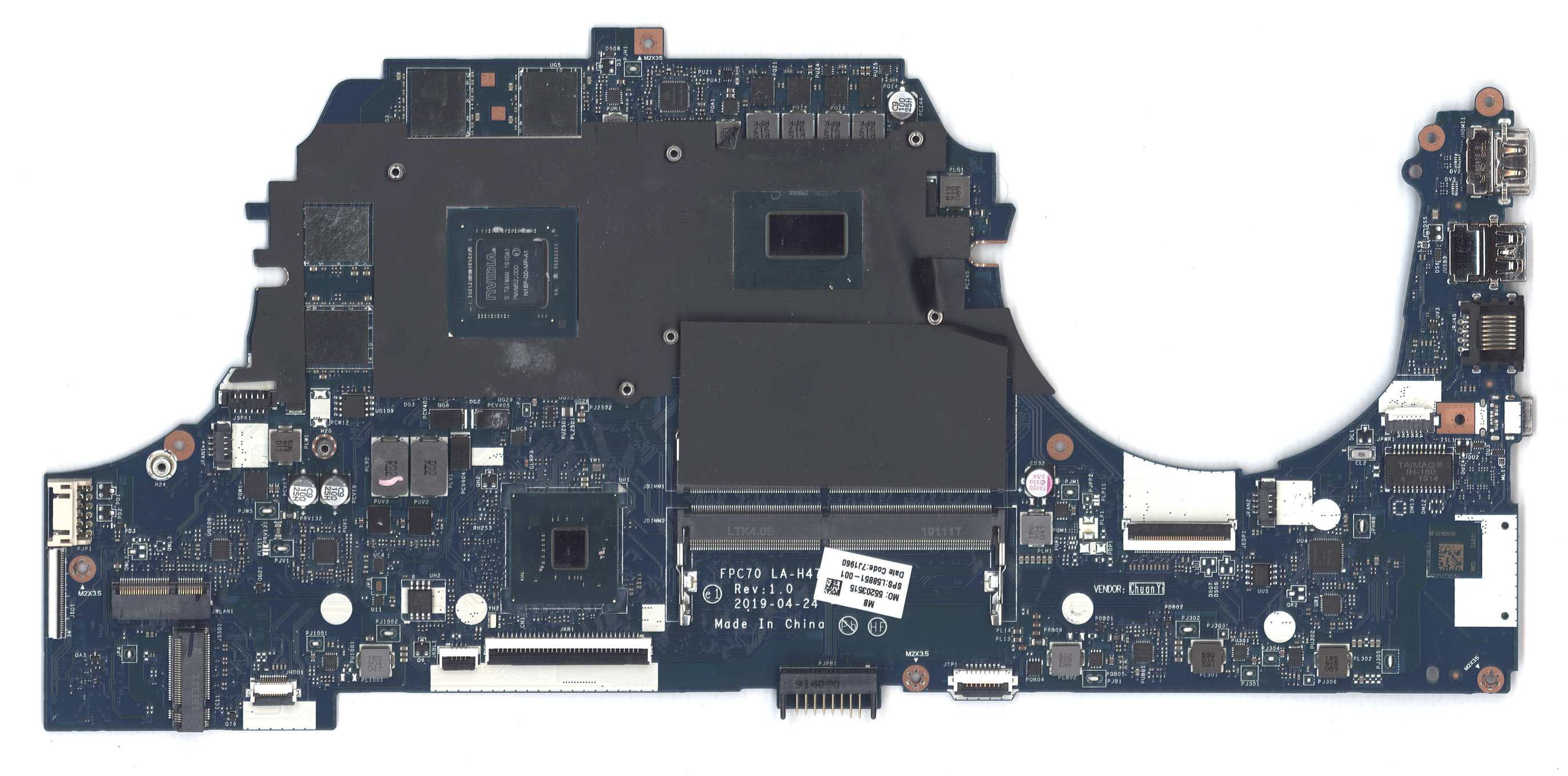 Материнская плата LA-H472P 17-CD GTX 1650, i7-9750H WIN