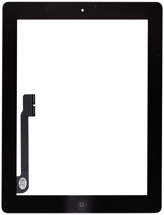 Сенсорное стекло (тачскрин) для iPad 3 черное с кнопкой OEM