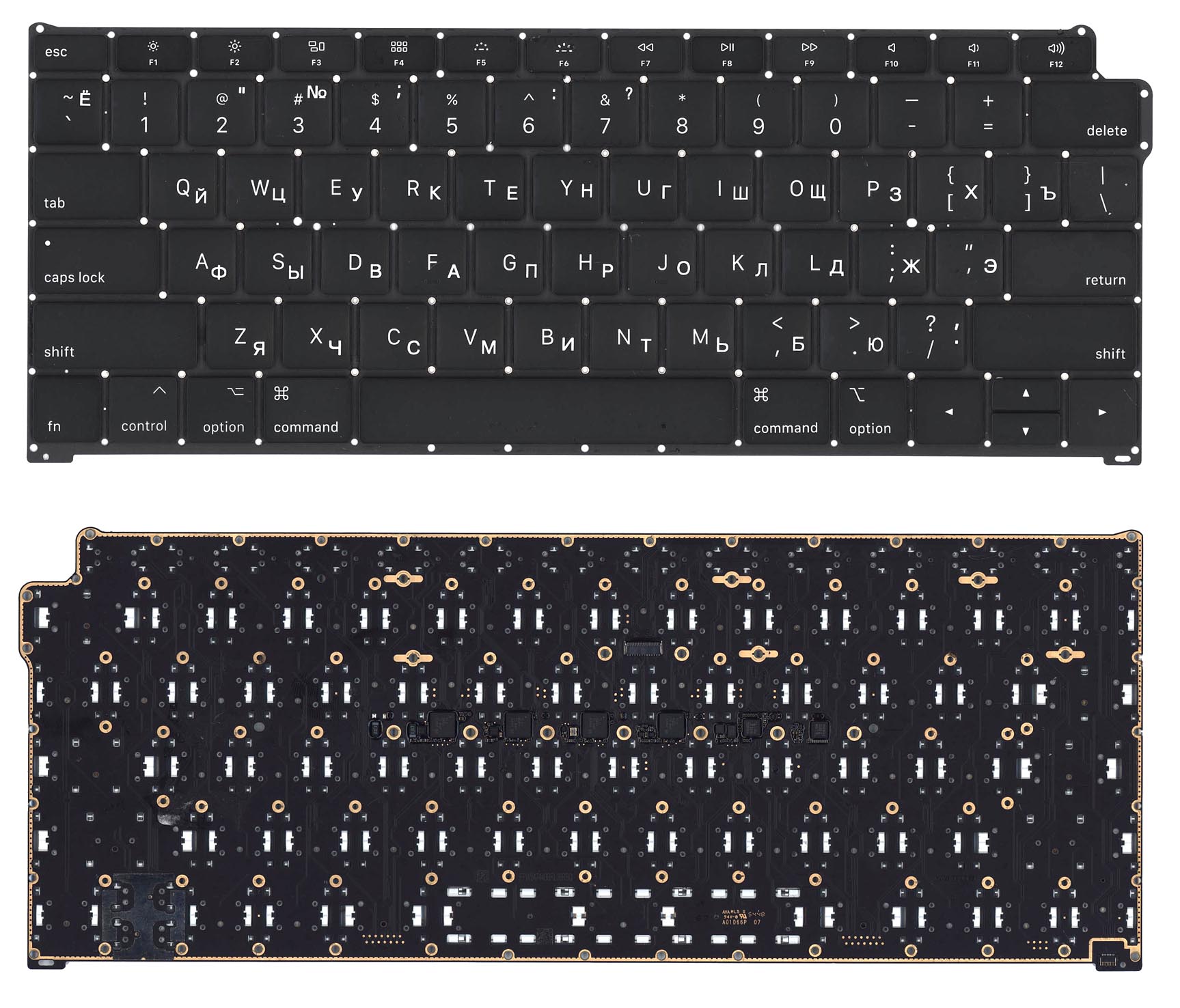Клавиатура для ноутбука MacBook Air 13 Retina A1932 Late 2018 Mid 2019 плоский Enter черная