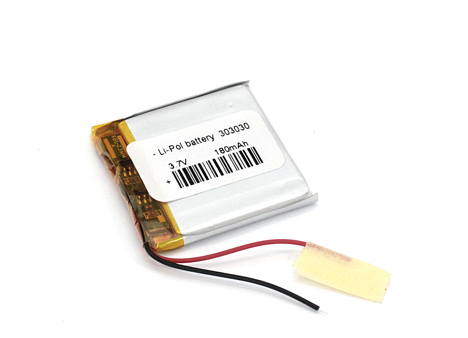 Аккумулятор Li-Pol (батарея) 3*30*30мм 2pin 3.7V/180mAh