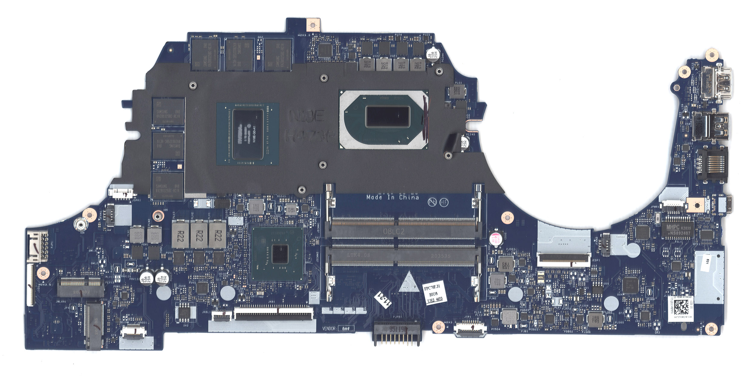 Материнская плата LA-H473P FPC70 17-CD i7-9750 Nvidia RTX 1660TI