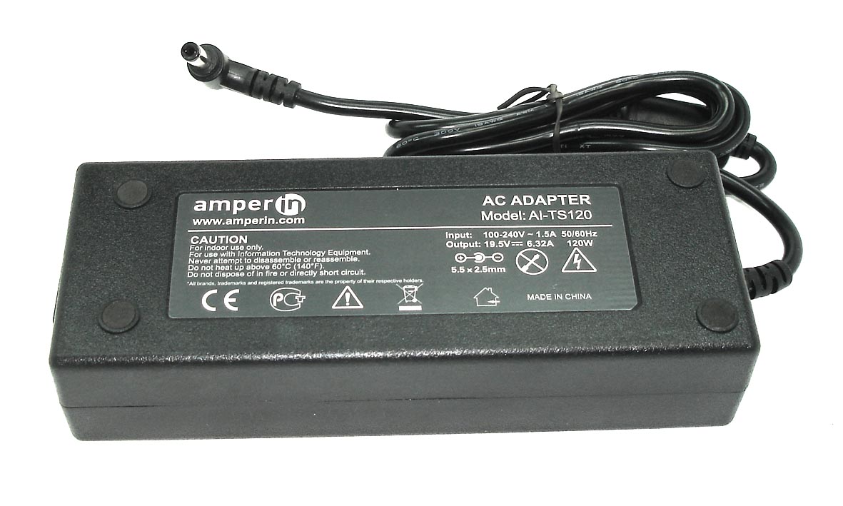 Блок питания (сетевой адаптер) Amperin AI-TS120 для ноутбуков Toshiba 19V 6.3A 5.5x2.5mm