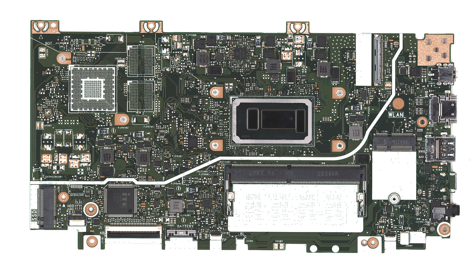 Материнская плата для Asus X412UA 4G/I3-7020U 90NB0KP0-R00010