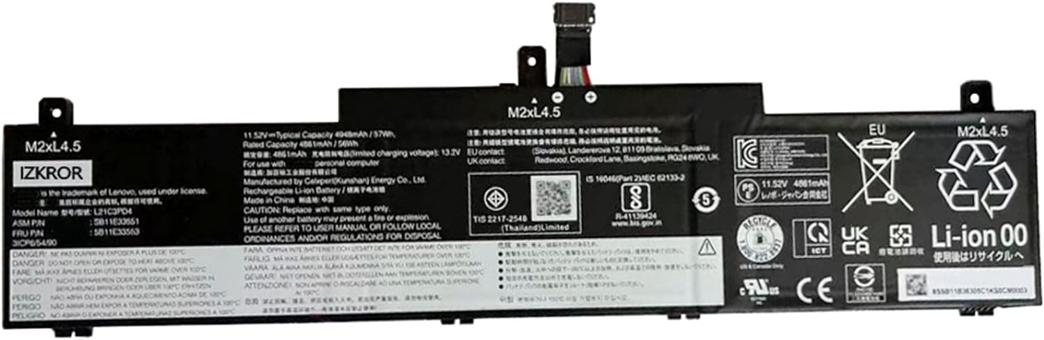 Аккумуляторная батарея для ноутбука Lenovo ThinkPad Neo 14 (L21C3PD4) 11.52V 57Wh