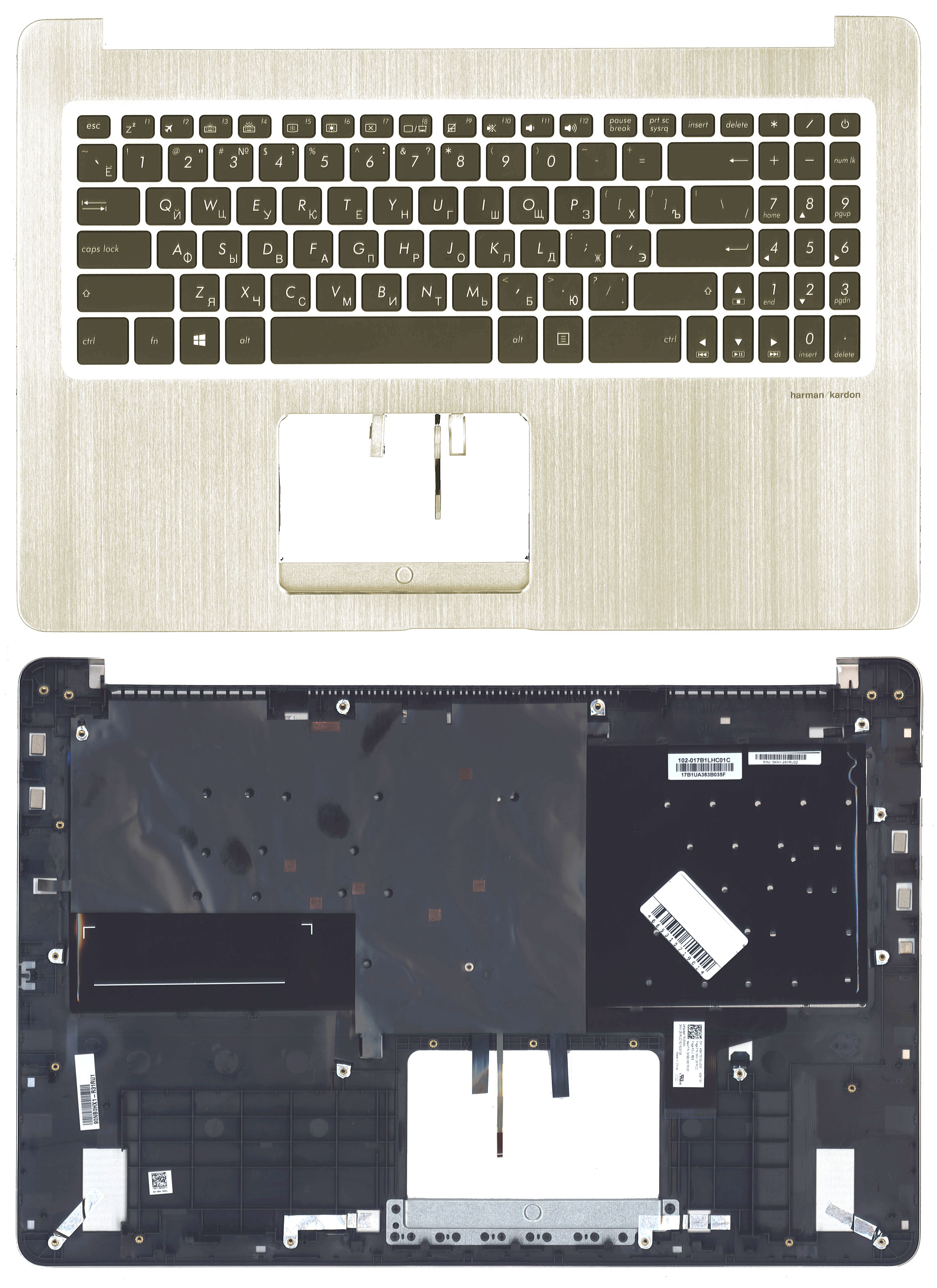 Топкейс для Asus X580GD серебристый