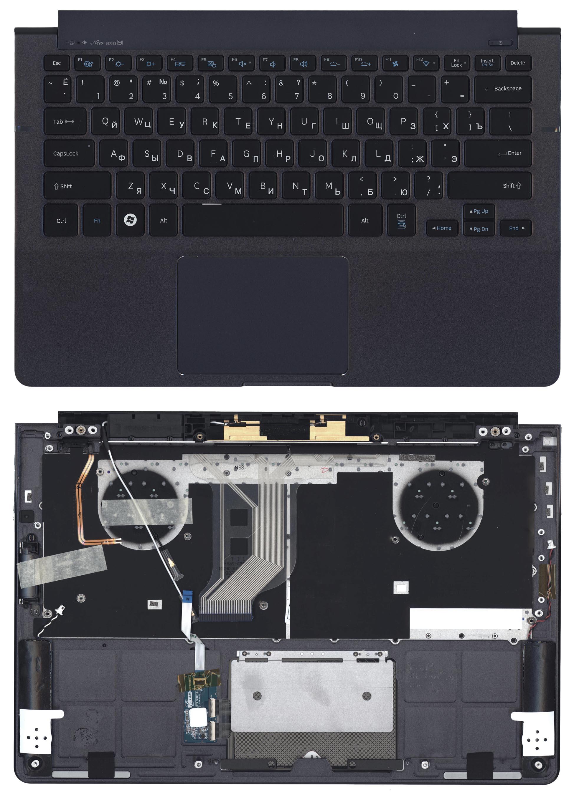 Топкейс для Samsung NP900X3C черный с подсветкой