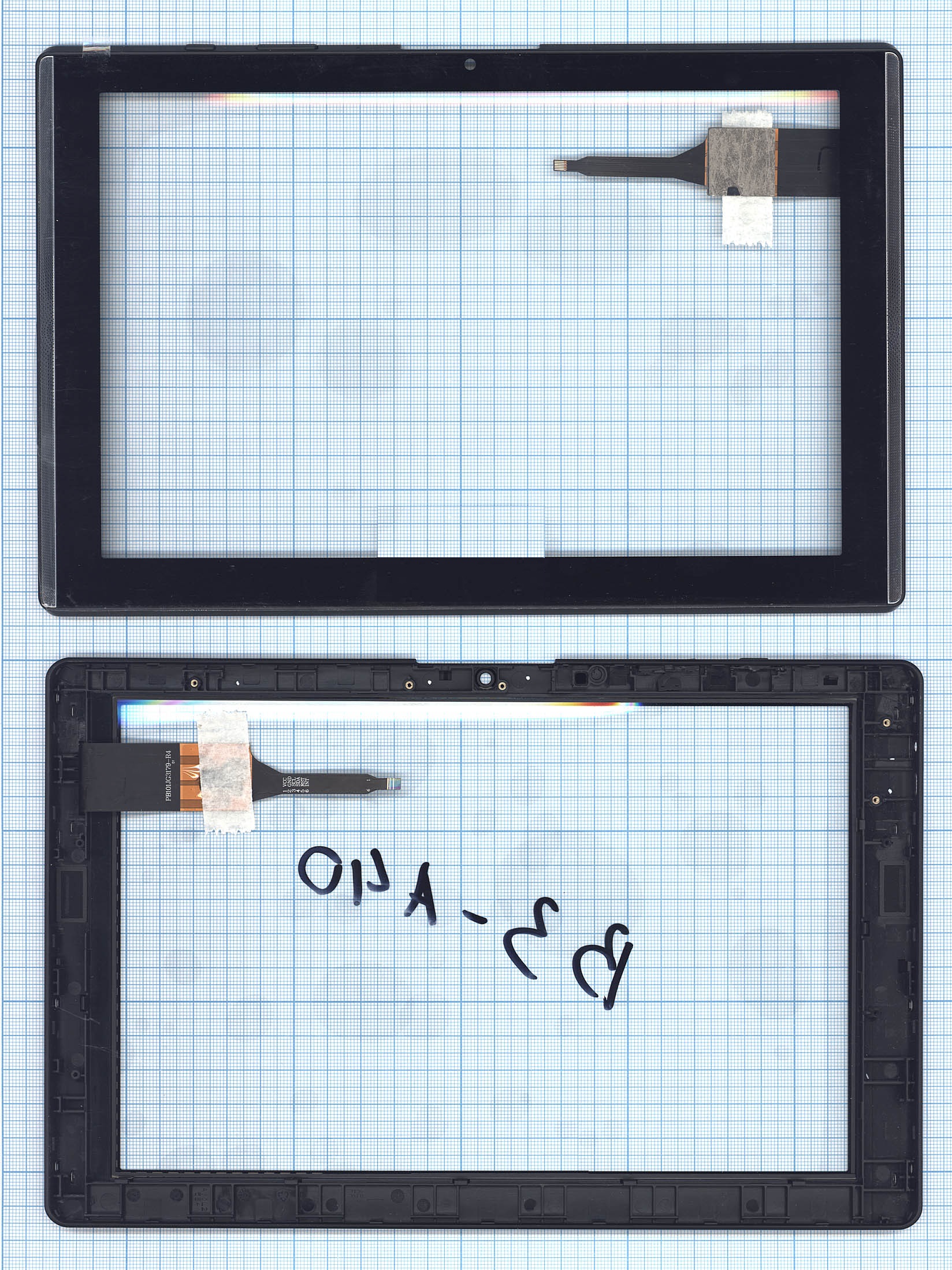 Сенсорное стекло (тачскрин) для Acer Iconia One 10 B3-A40 FHD черное с рамкой