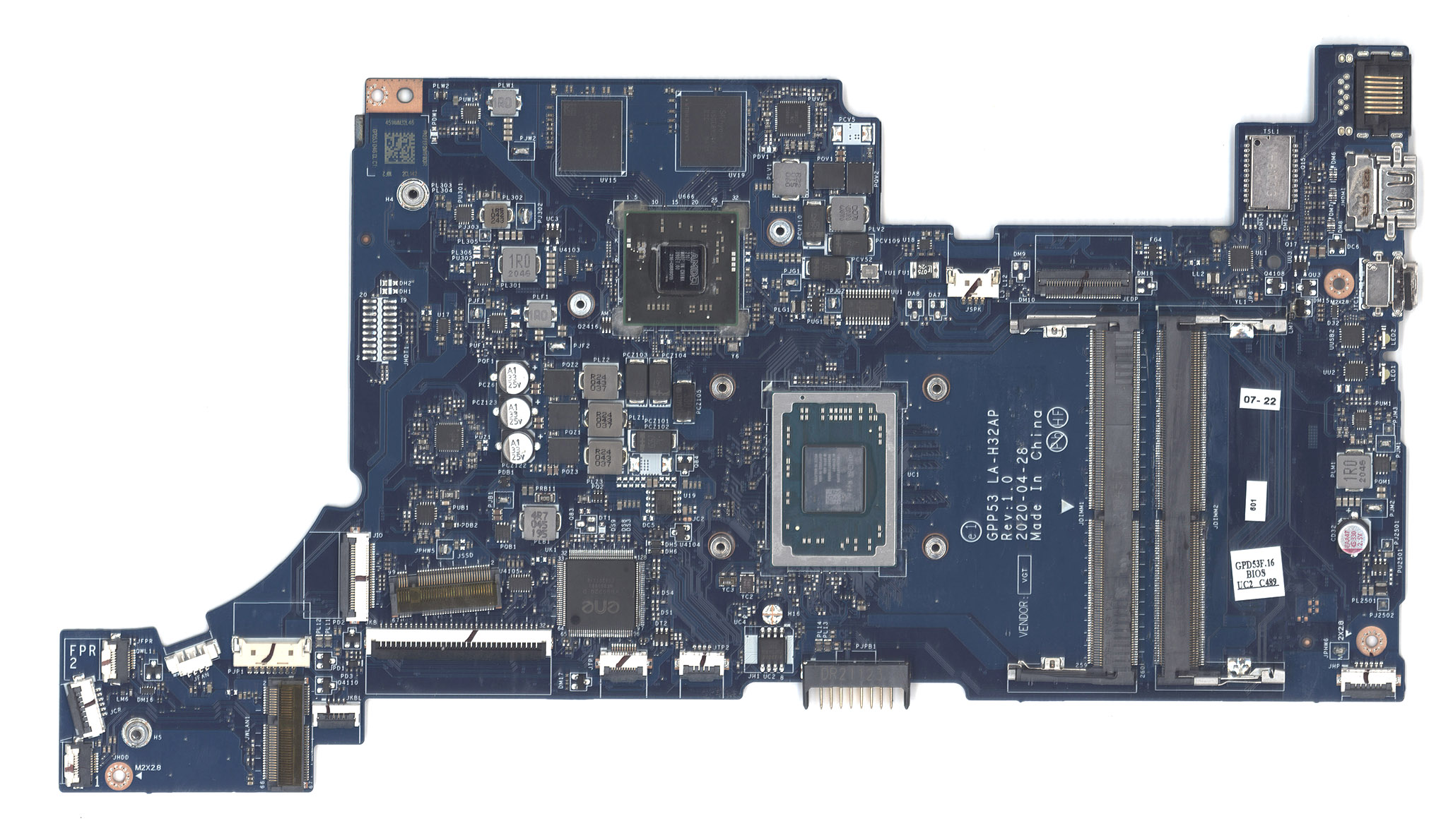 Материнская плата LA-H32AP GPP53 HP 15-GW AMD Athlon 3250U Radeon 620